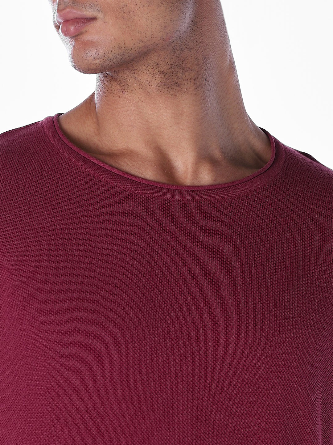 Knitted Cotton Crew Neck T-shirt