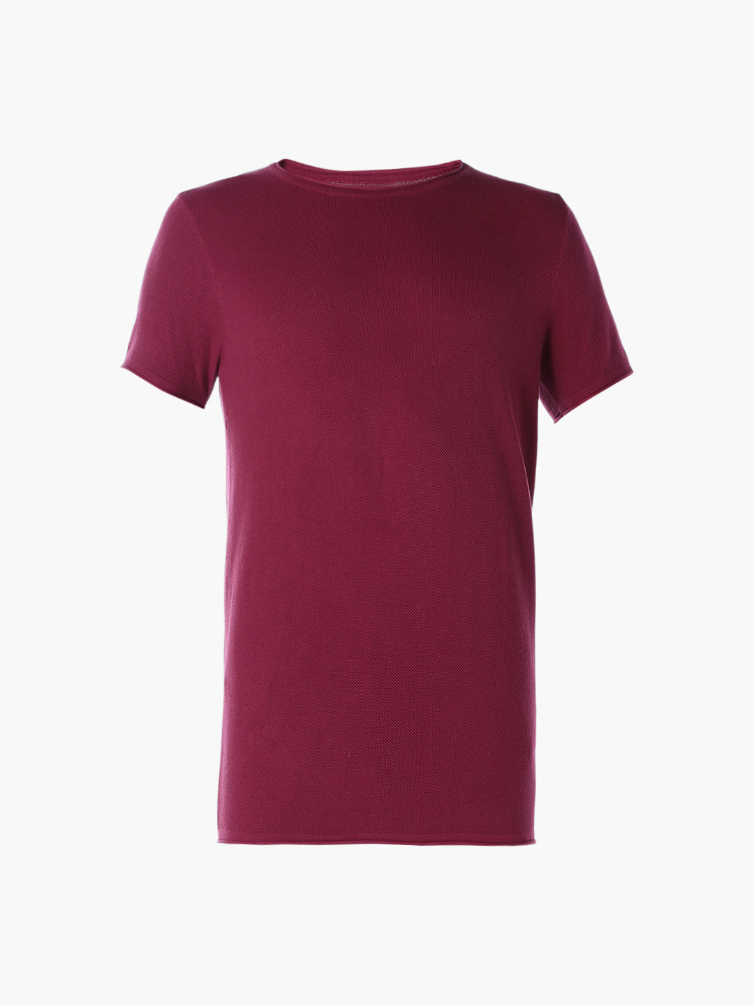 Knitted Cotton Crew Neck T-shirt