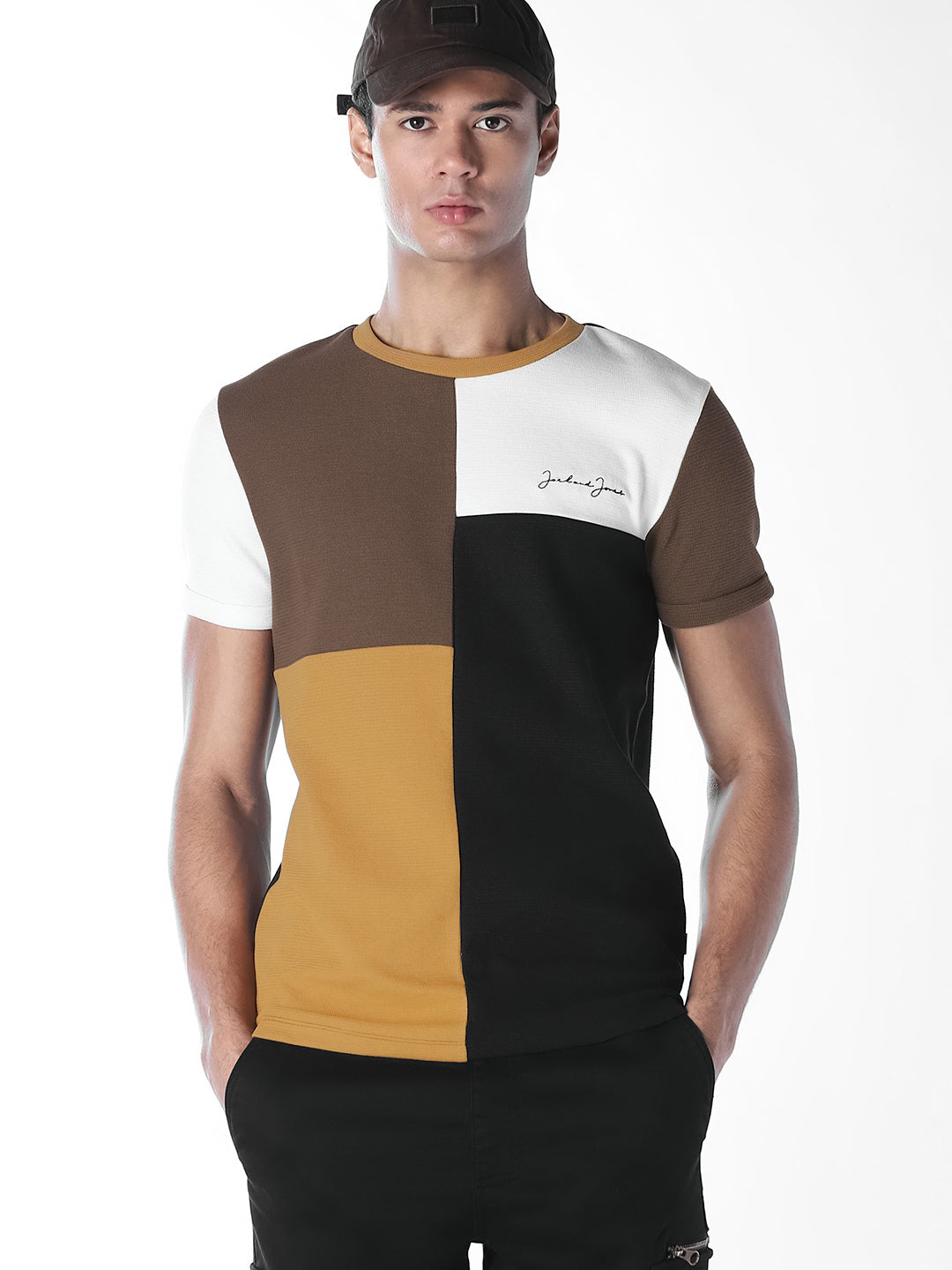 Colourblocked Crew Neck T-shirt - XL