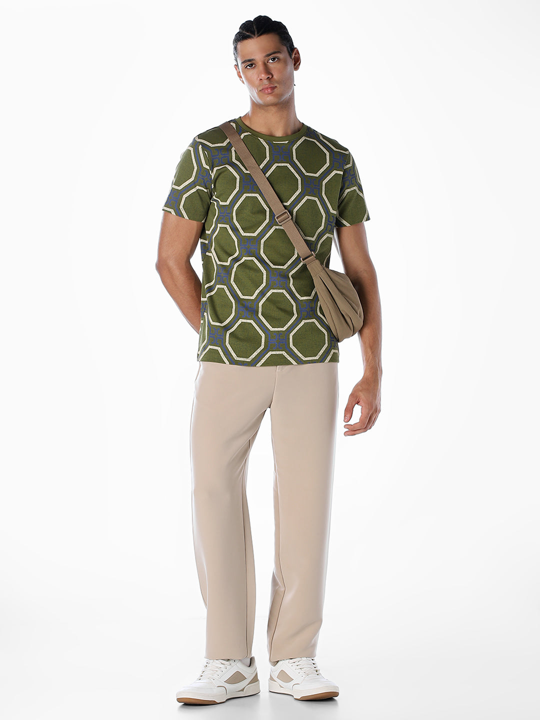 Geometric Print Jacquard T-shirt