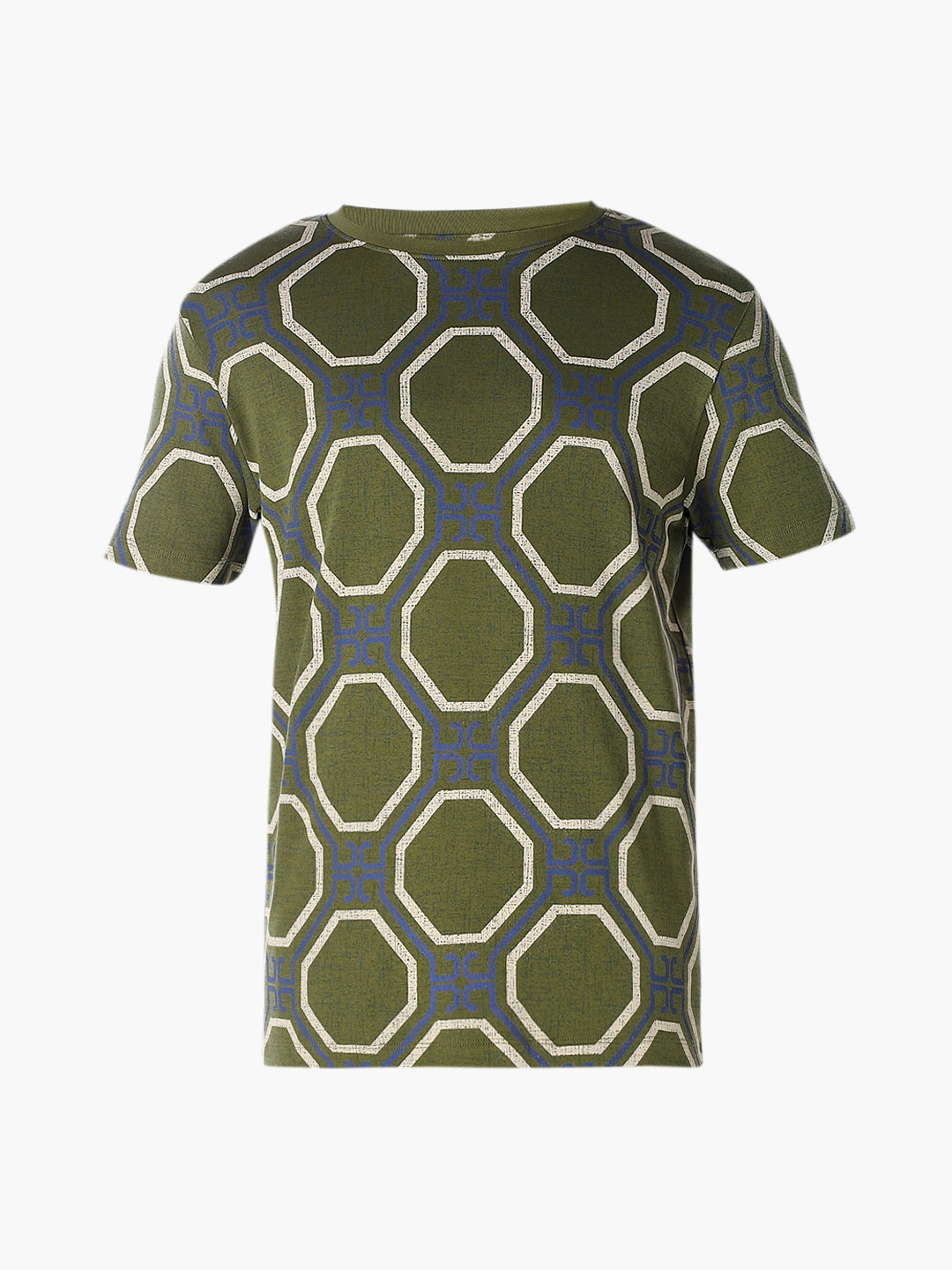 Geometric Print Jacquard T-shirt