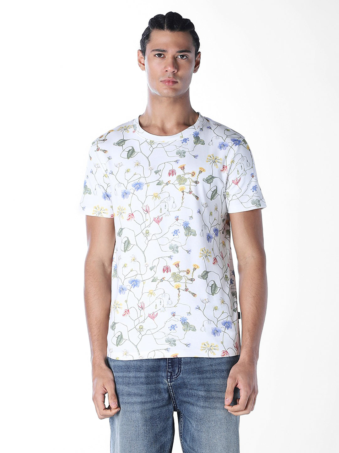 Floral Print Cotton T-shirt