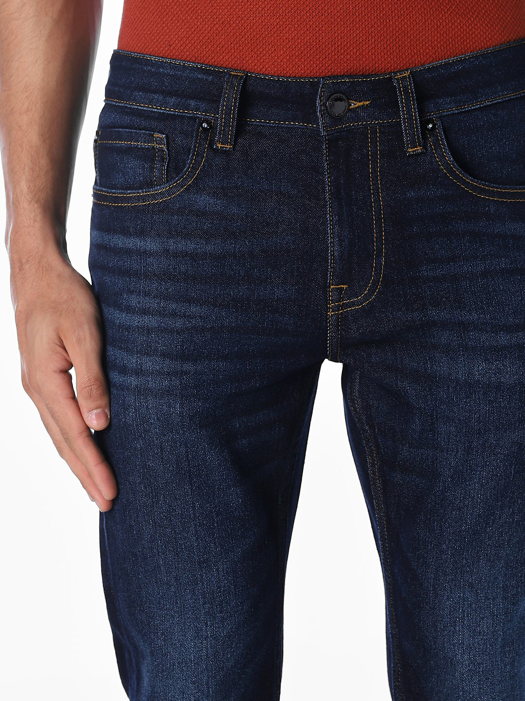 Dark Blue Brak Cropped Slim Fit Jeans