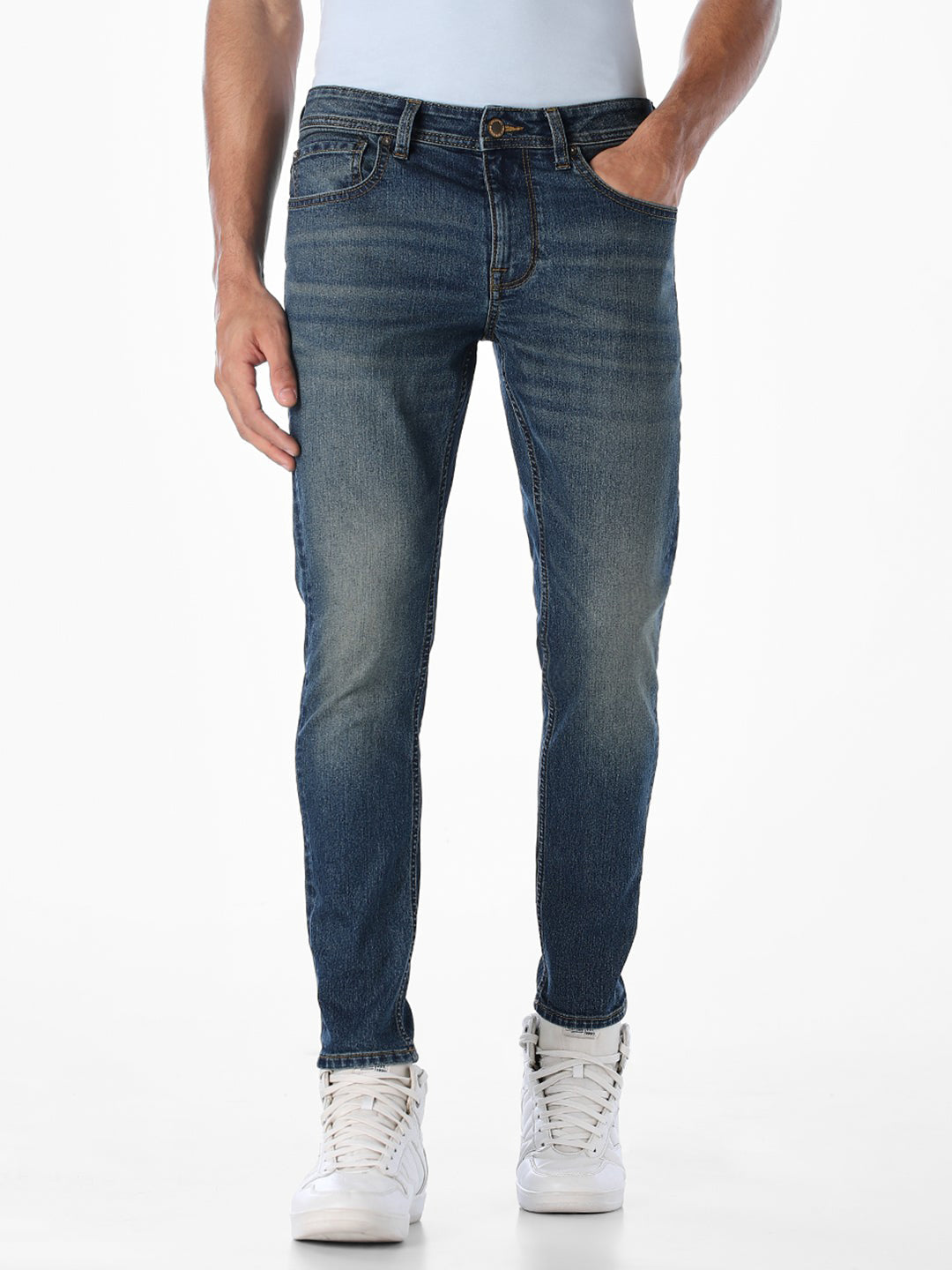 Brak Cropped Slim Fit Jeans - Dark Blue
