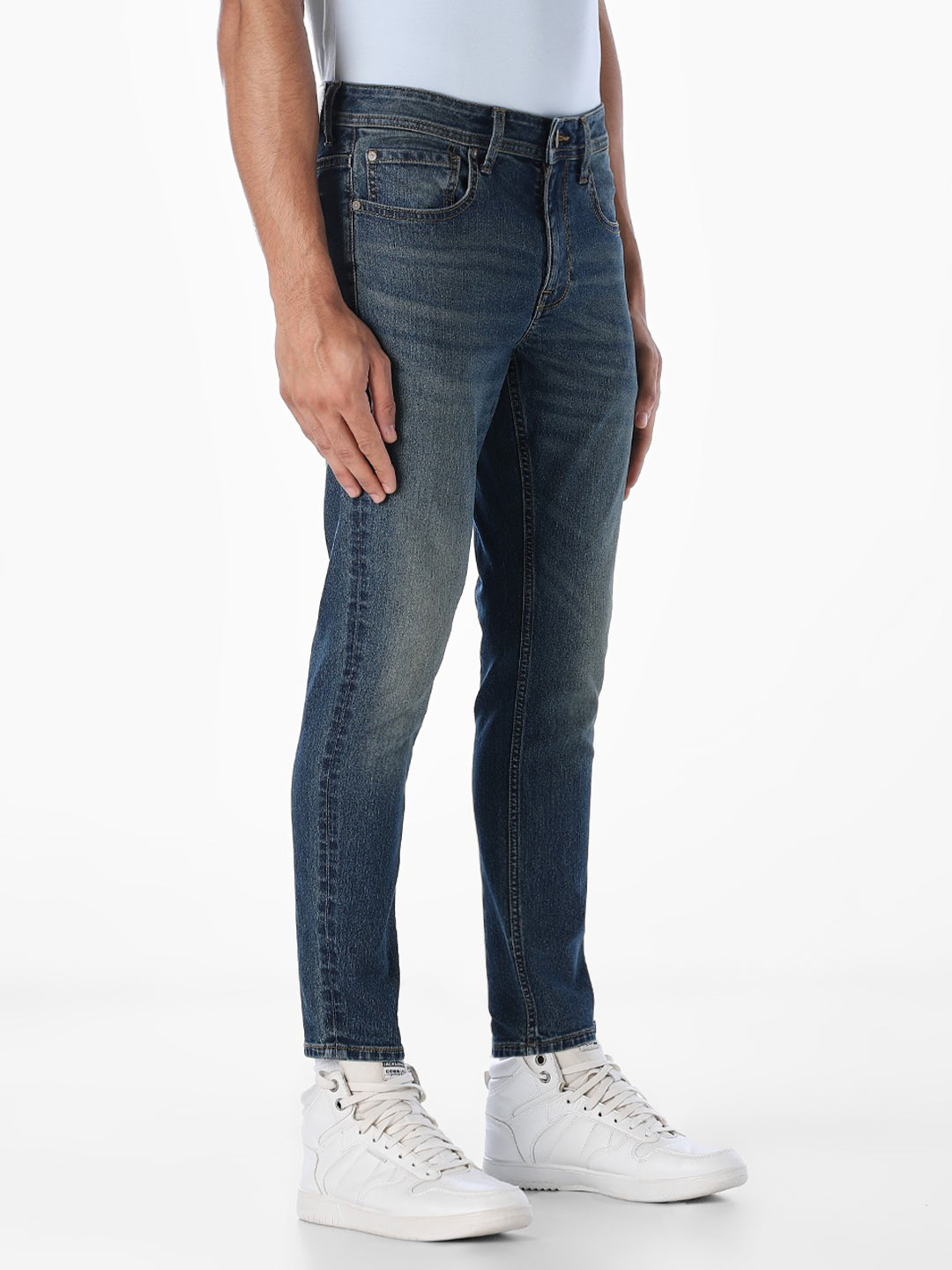 Brak Cropped Slim Fit Jeans - Dark Blue