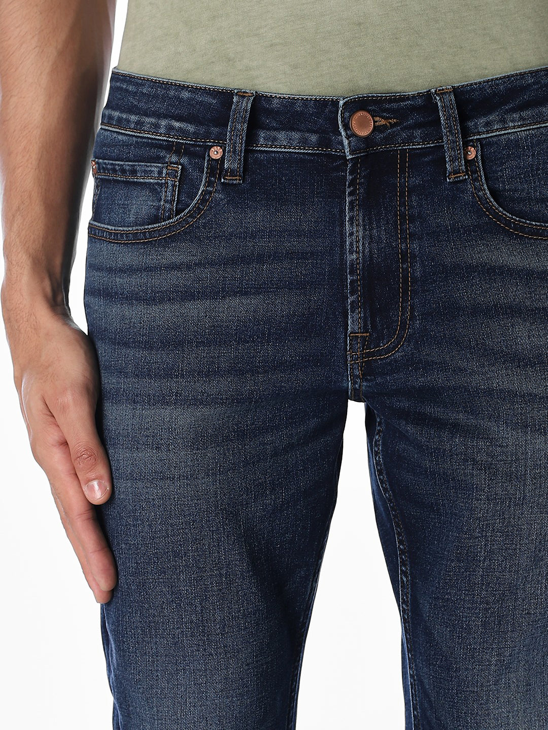 Brak Cropped Slim Fit Jeans - Dark Blue