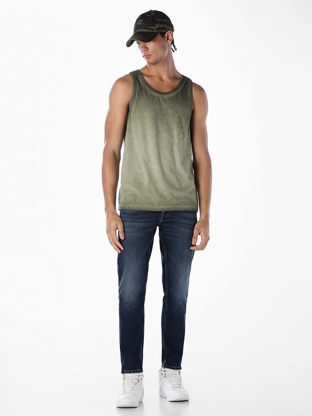 Brak Cropped Slim Fit Jeans - Dark Blue