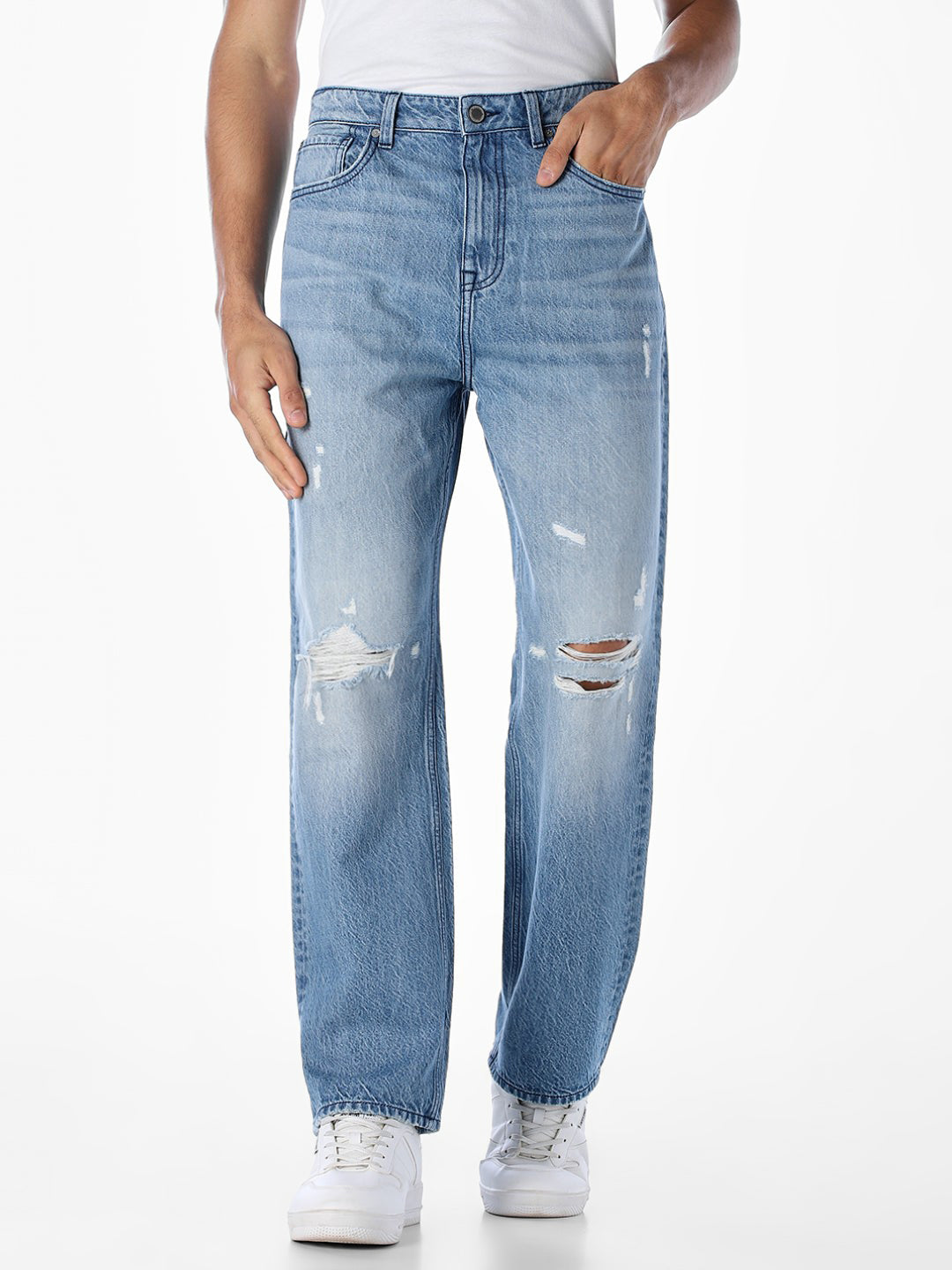 Heavily Distressed Dario Loose Fit Jeans - 36/30