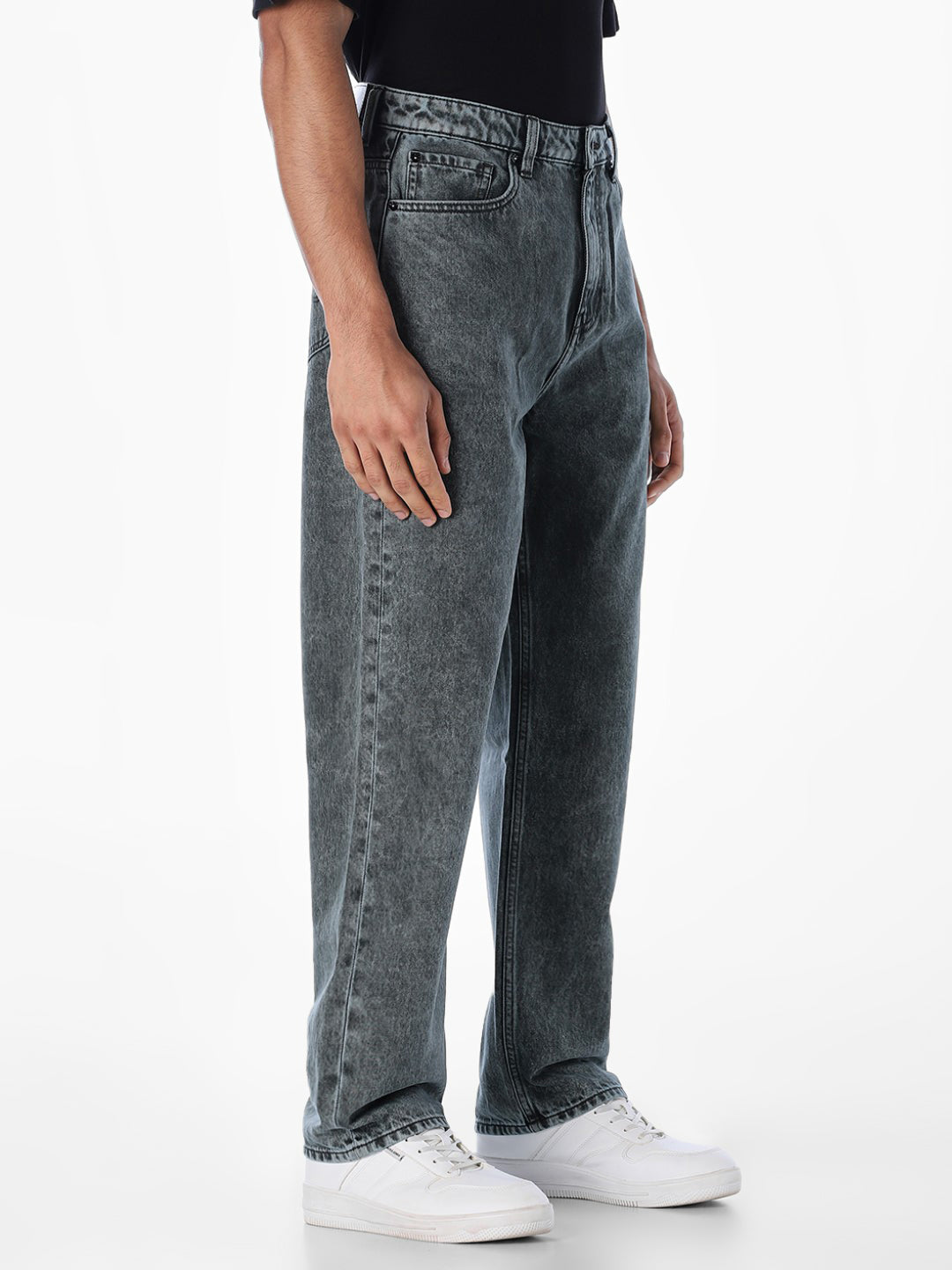 Grey 5 Pocket Dario Loose Fit Jeans