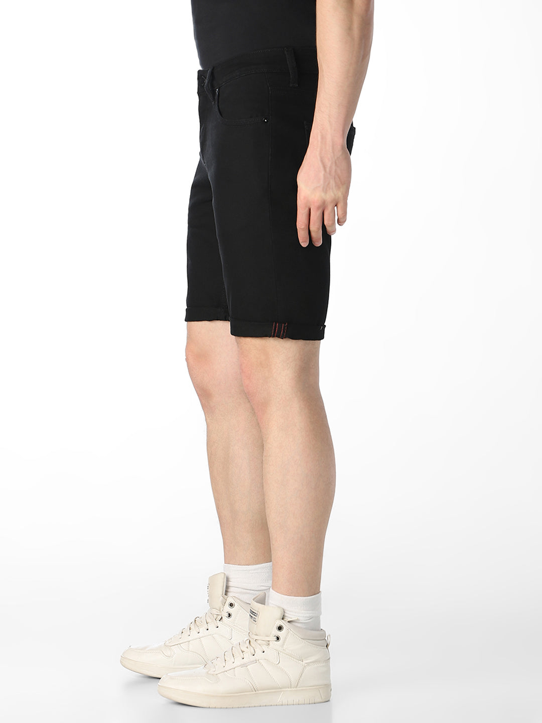 5 Pocket Black Denim Shorts