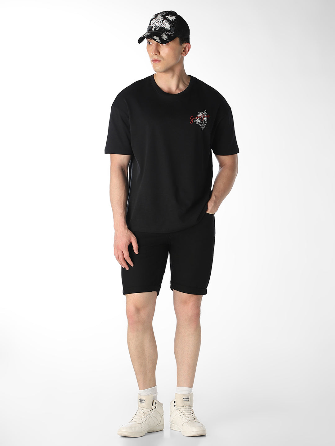 5 Pocket Black Denim Shorts