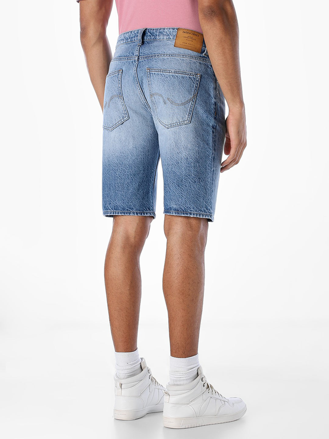 Blue Washed 5 Pocket Denim Shorts