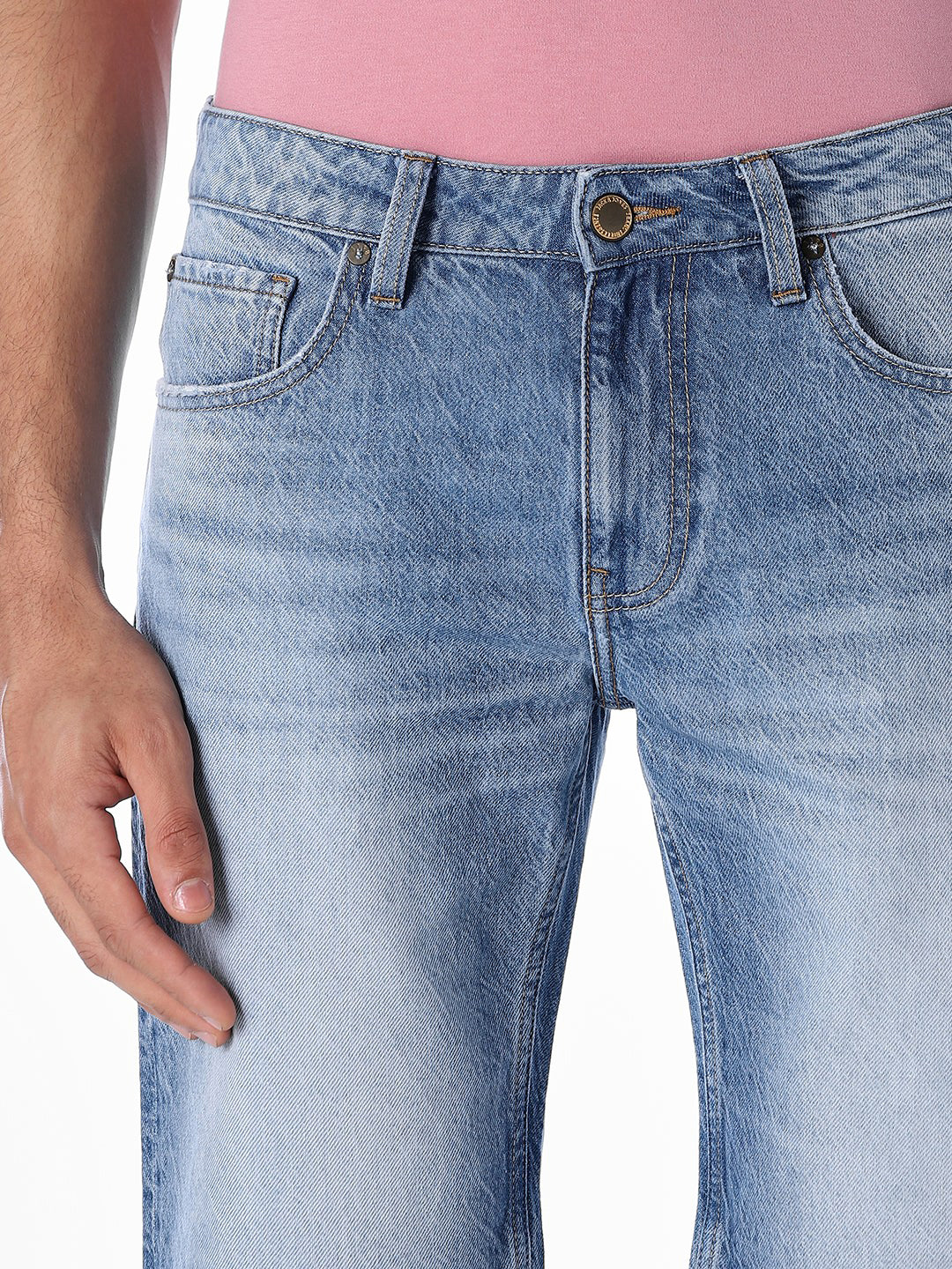 Blue Washed 5 Pocket Denim Shorts