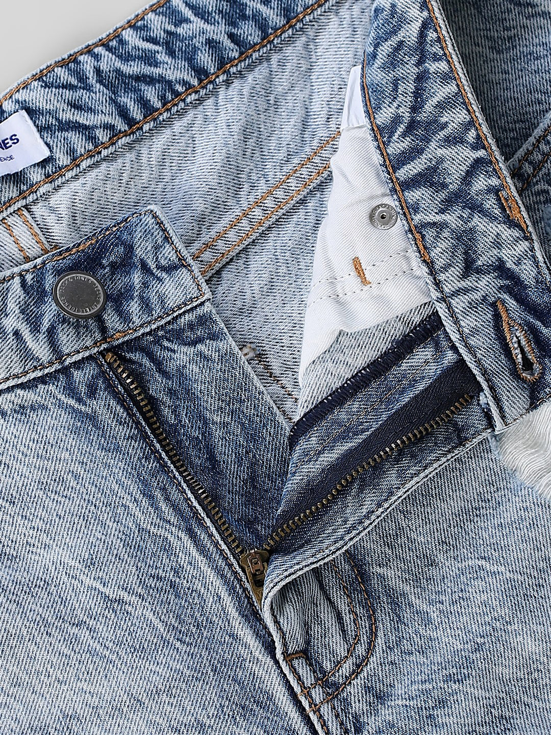 Blue Heavily Distressed Denim Shorts