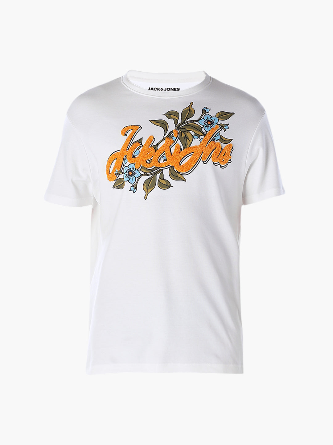 Embroidered Floral Logo Print T-shirt