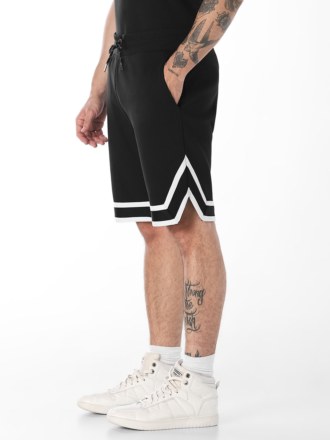 Tape Detail Drawstring Shorts