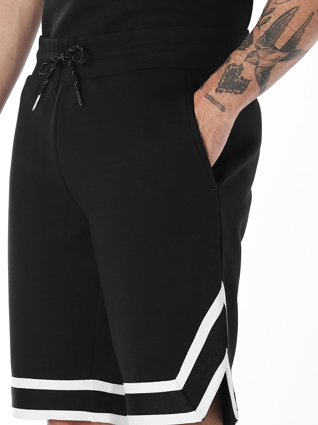 Tape Detail Drawstring Shorts