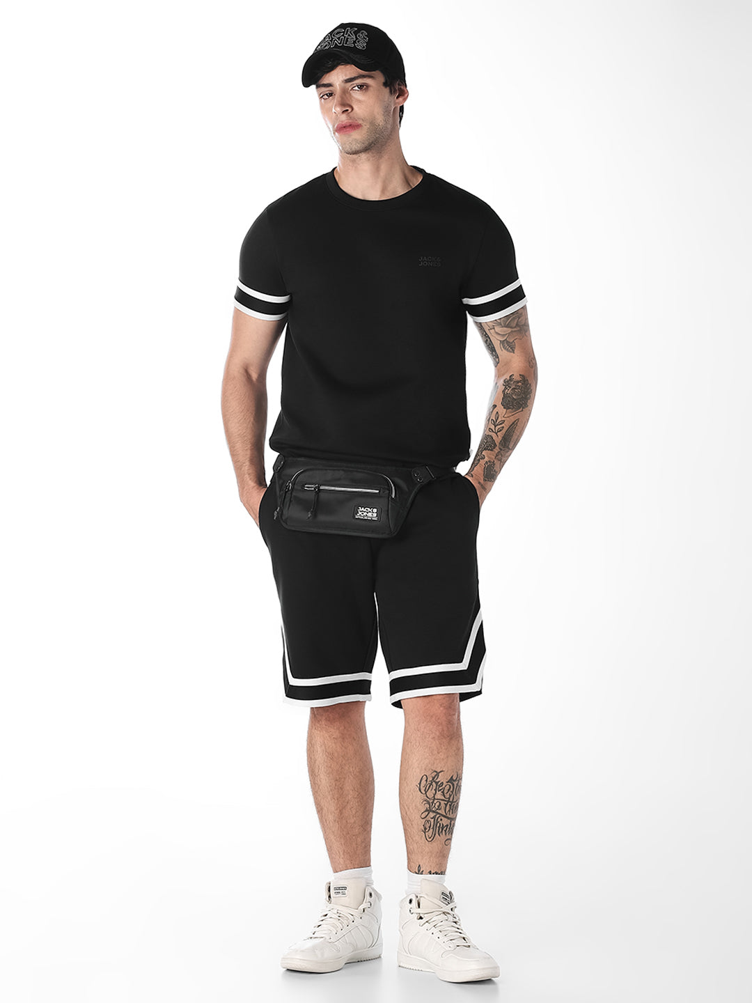 Tape Detail Drawstring Shorts