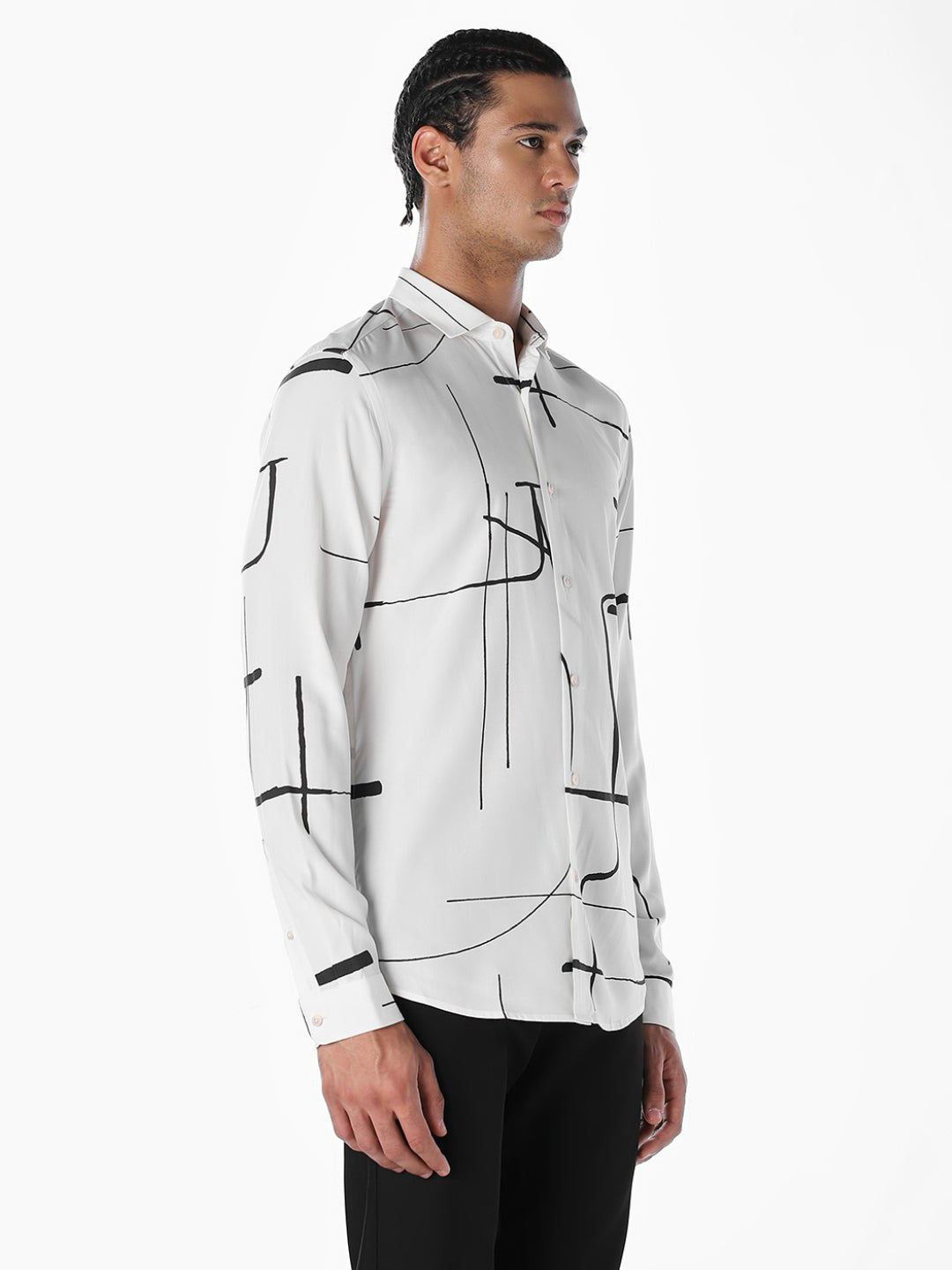 Printed Viscose Slim Fit Shirt