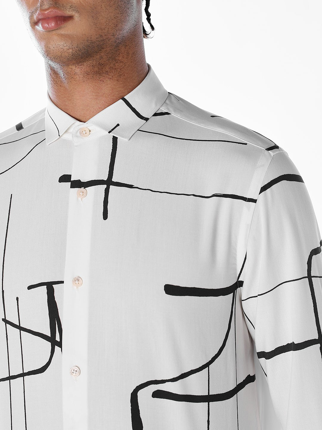 Printed Viscose Slim Fit Shirt