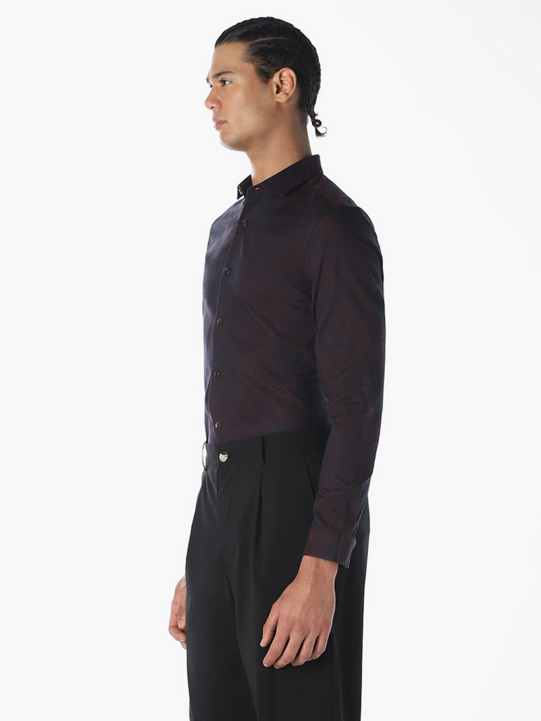 Dark Brown Jacquard Shirt