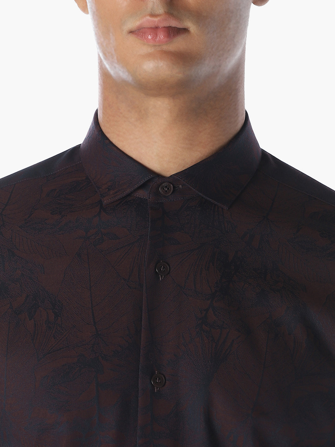Dark Brown Jacquard Shirt