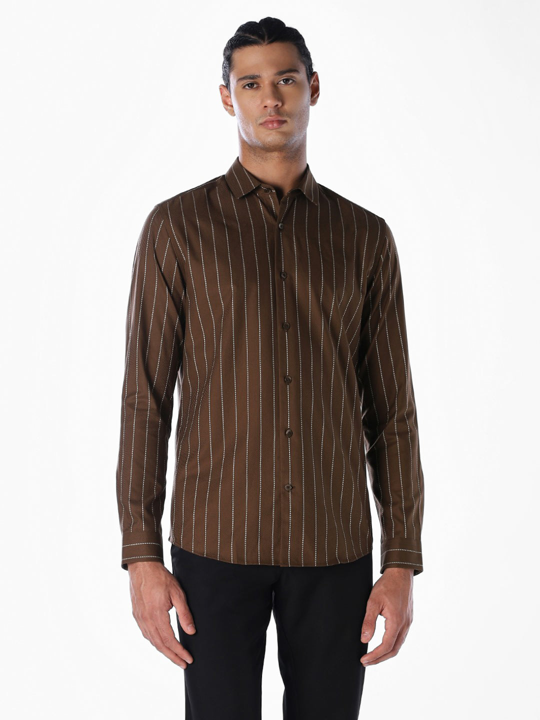 Striped Cotton Slim Fit Shirt