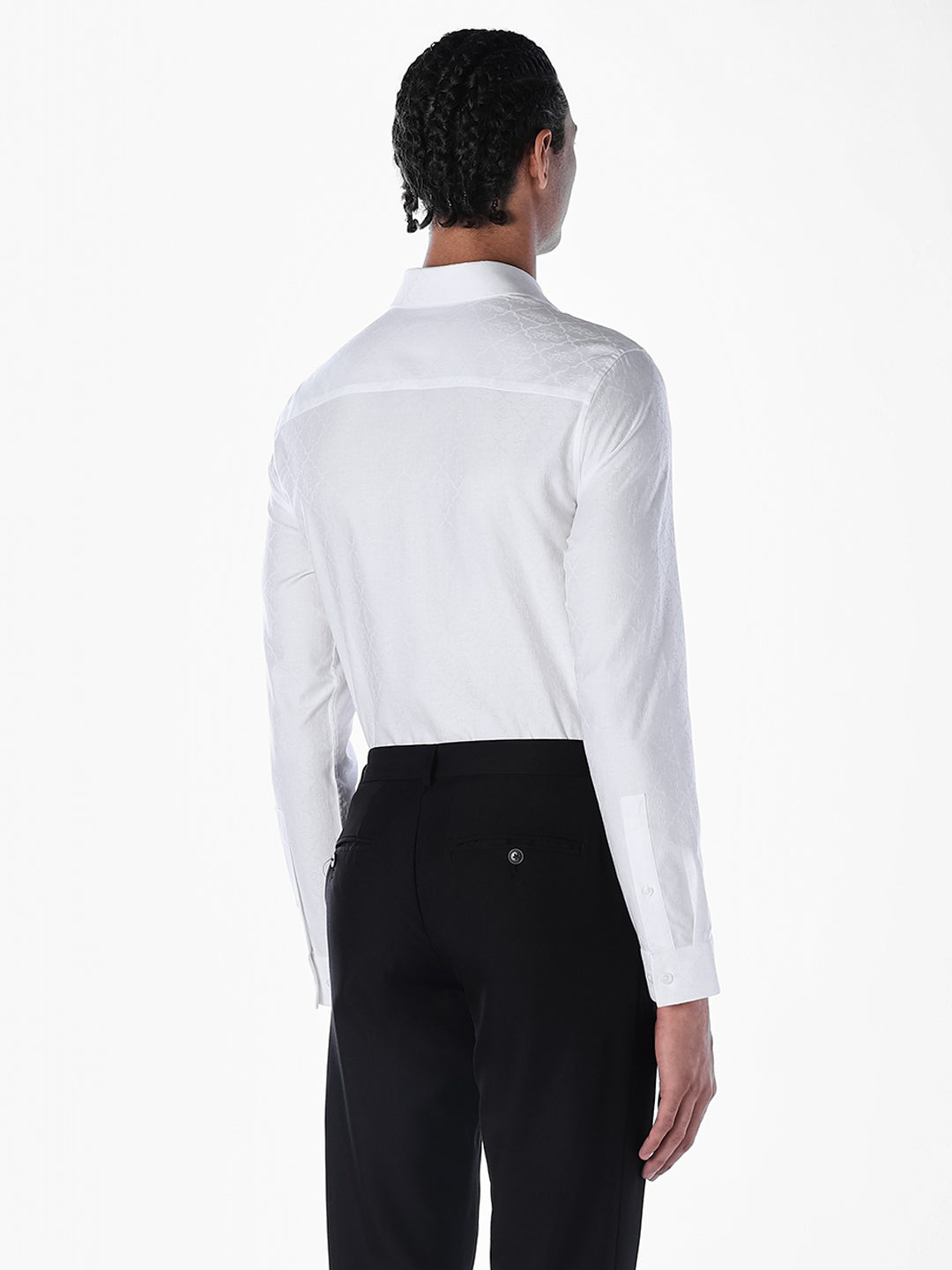 Jacquard Cotton Slim Fit Shirt