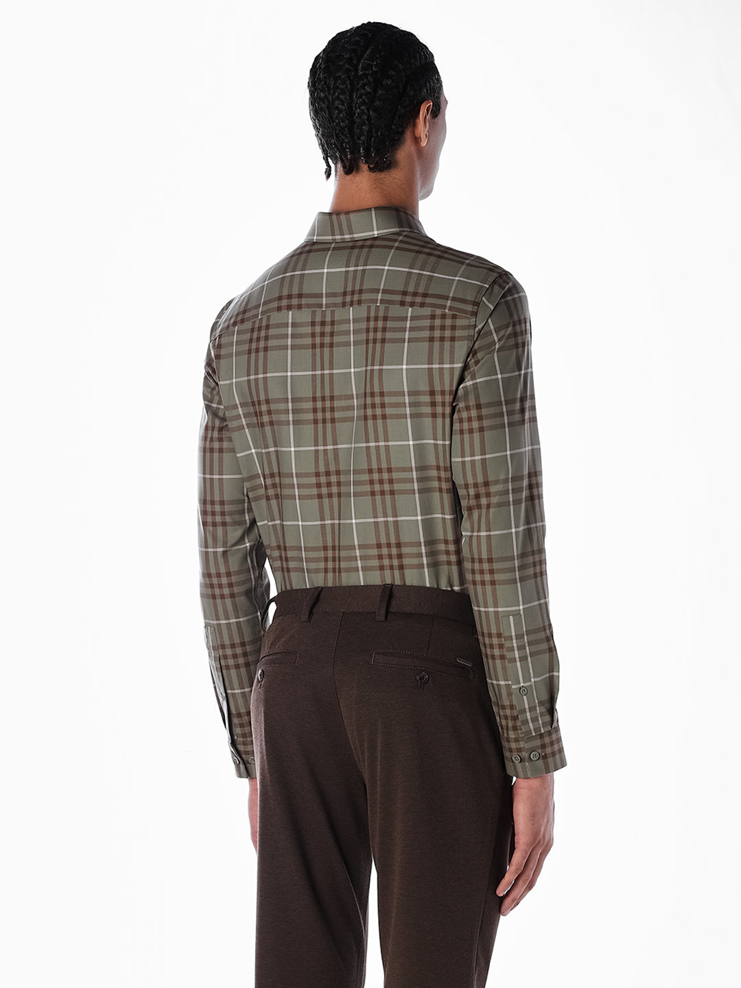 Green Check Cotton Shirt