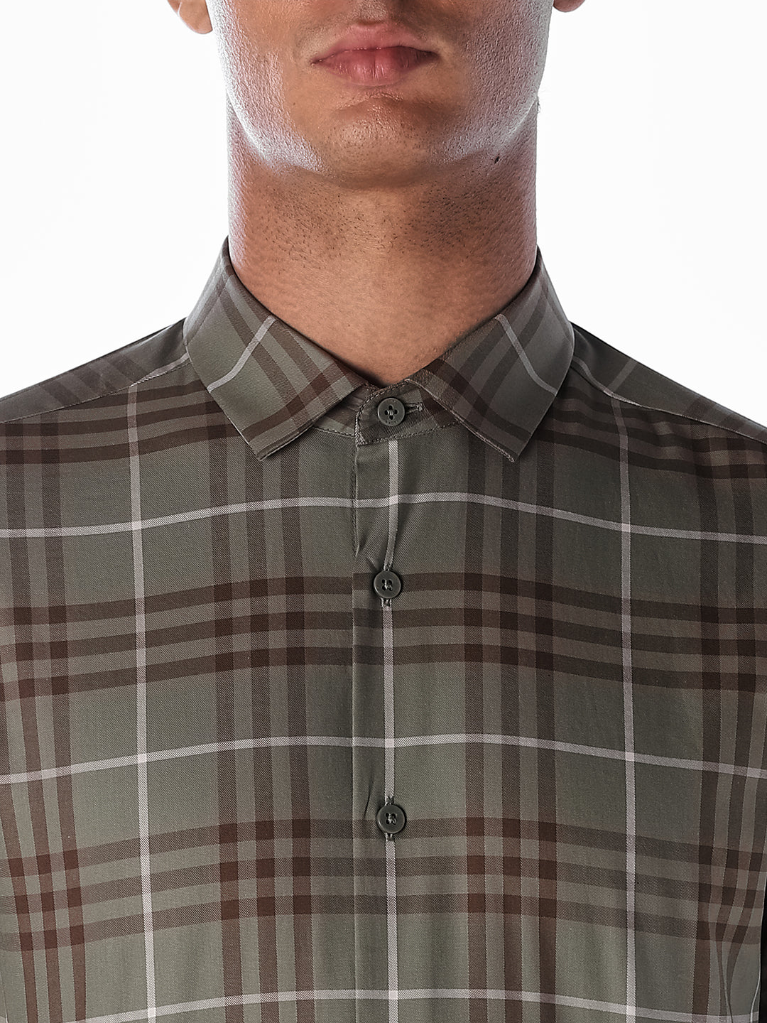 Green Check Cotton Shirt