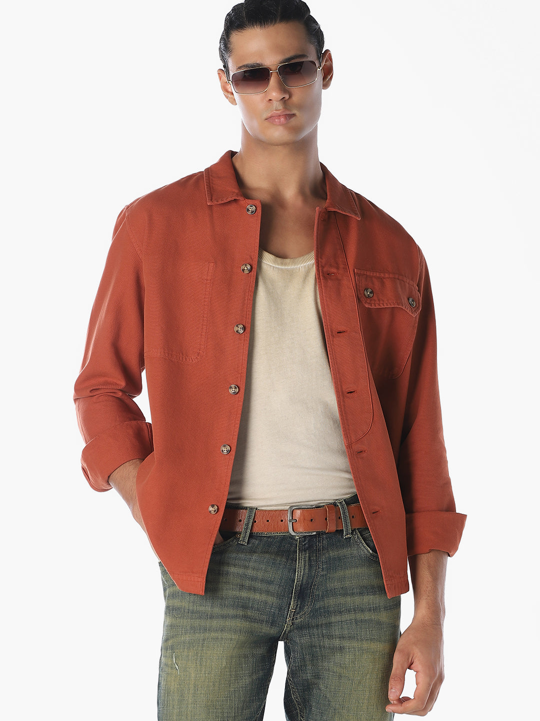 Cotton Overdyed Overshirt - L