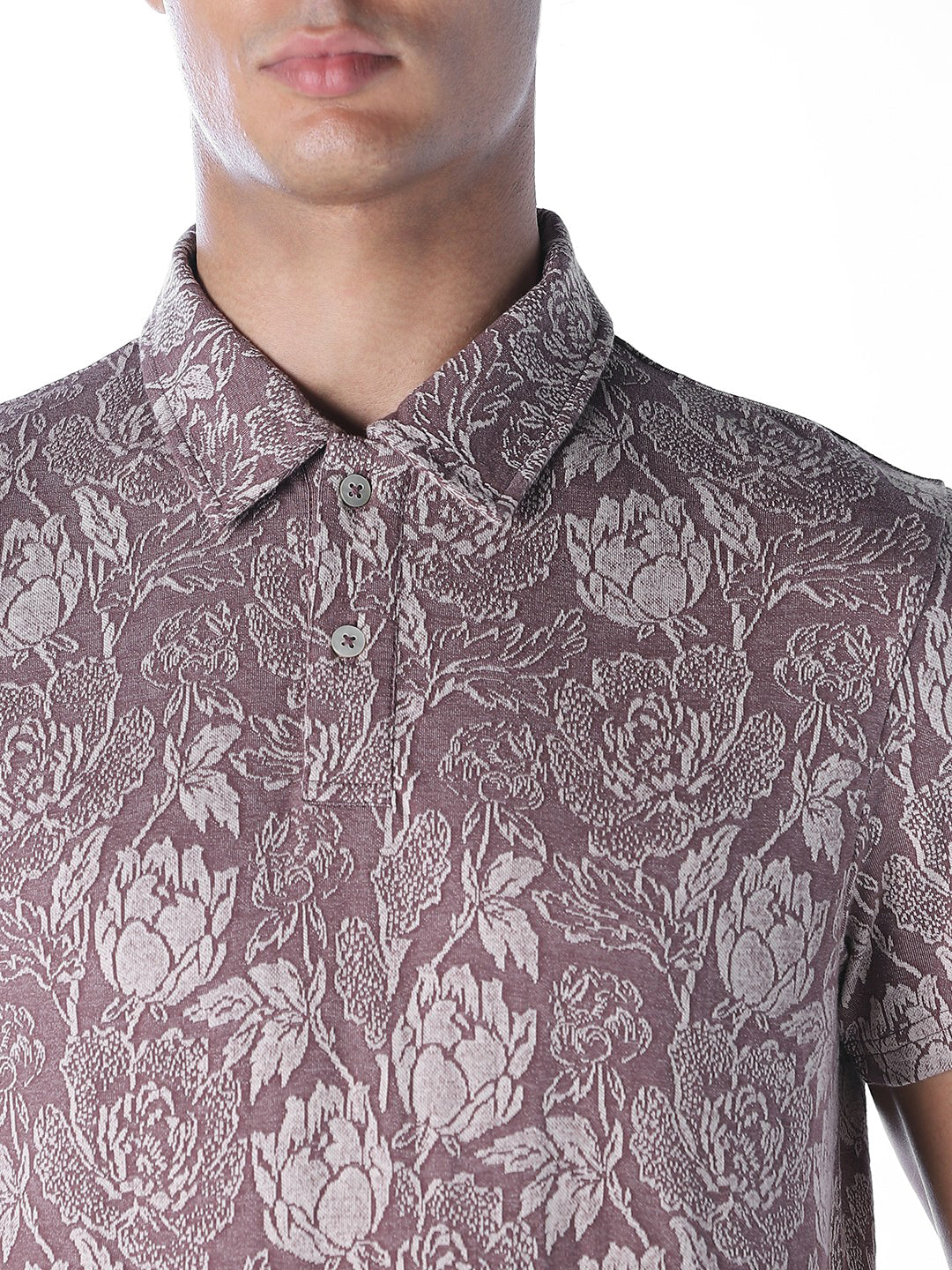 Cut & Sew Printed Cotton Polo
