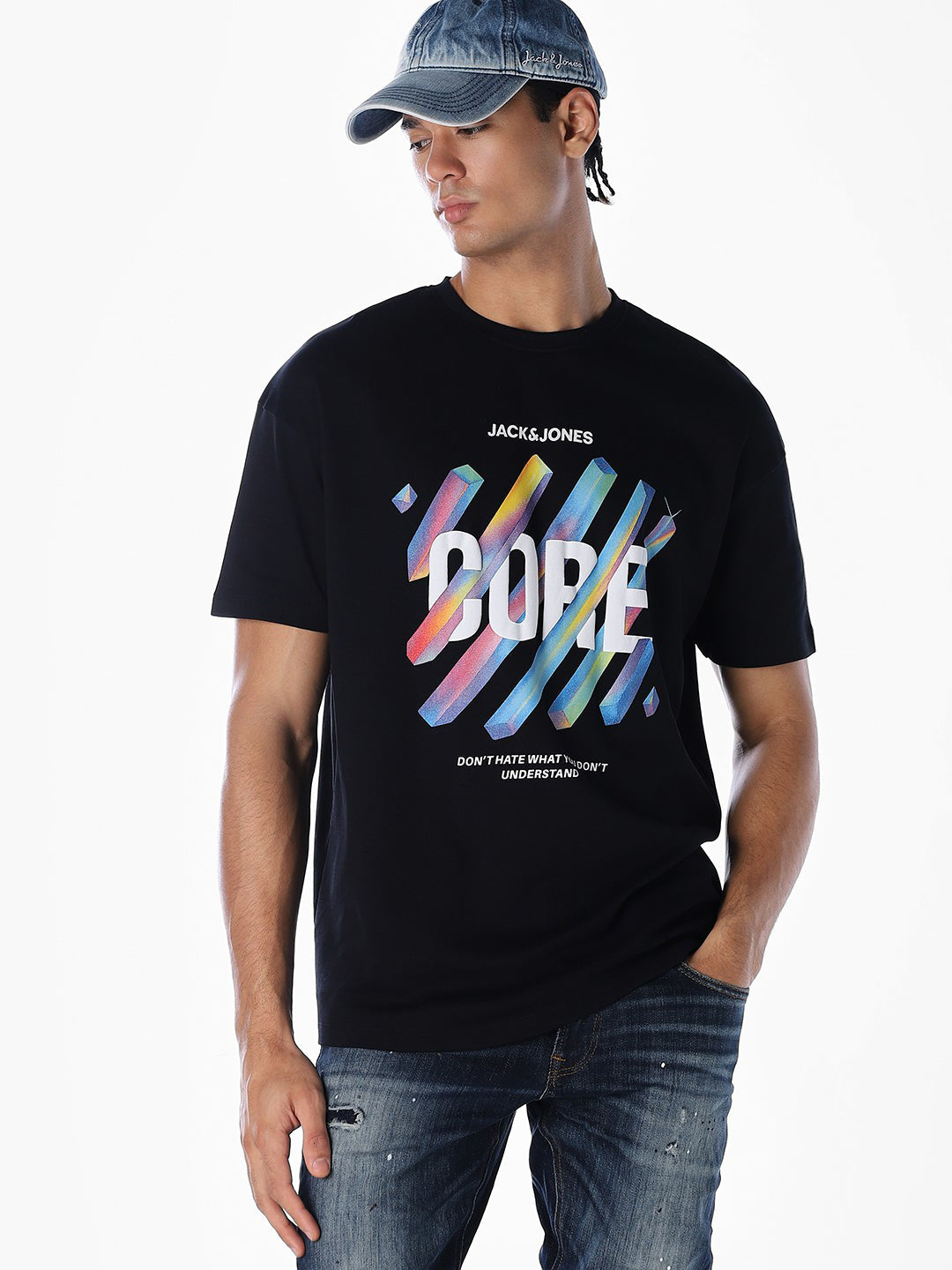 Cut & Sew Printed Oversized T-shirt - XS