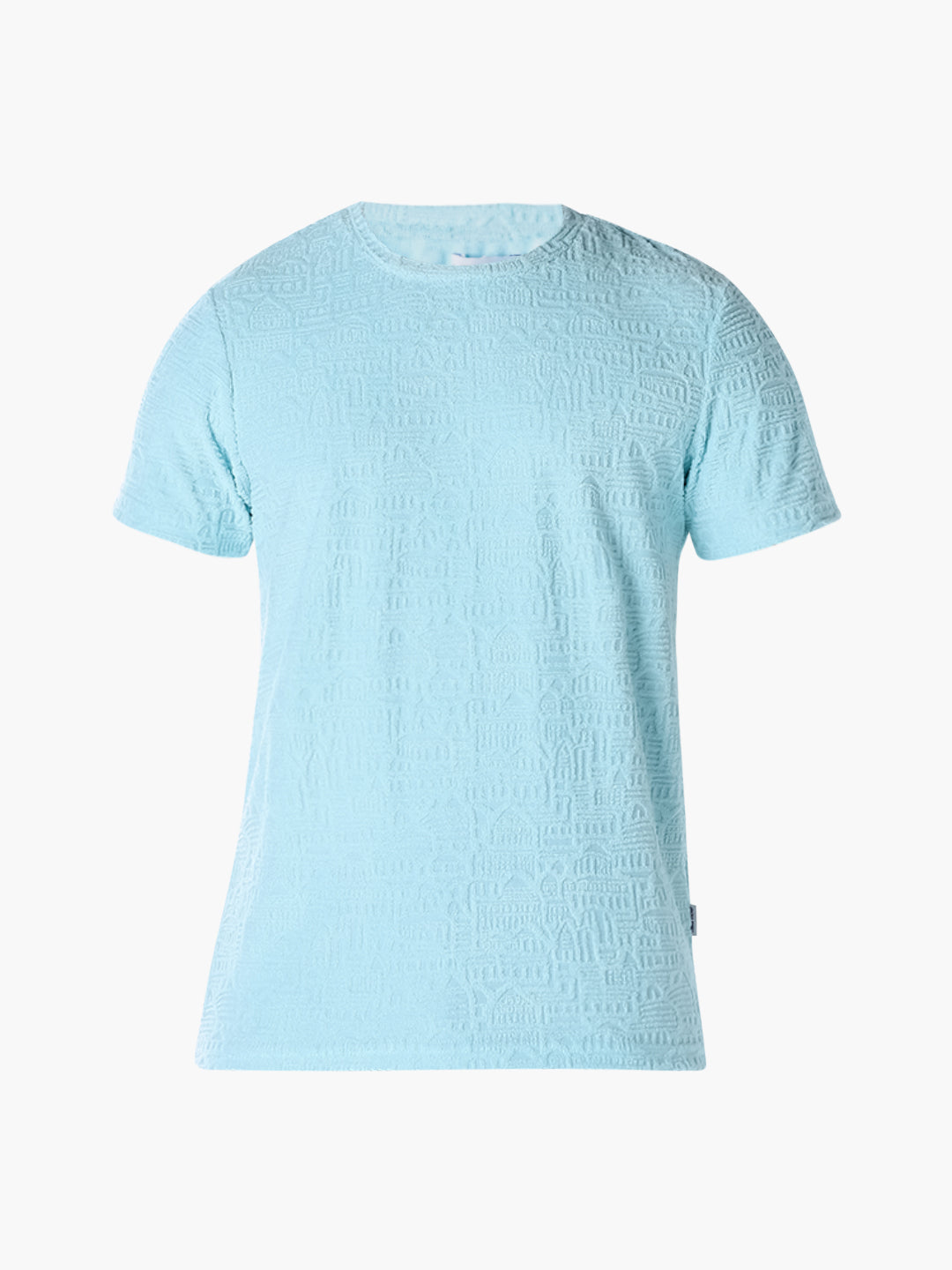 Light Blue Textured Cotton T-shirt
