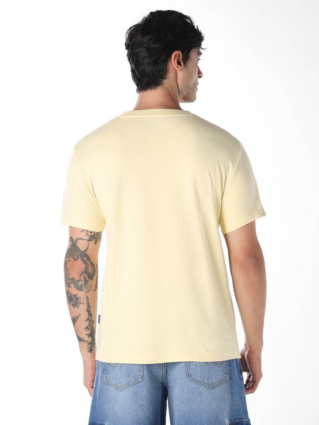 Cut & Sew Printed Cotton T-shirt