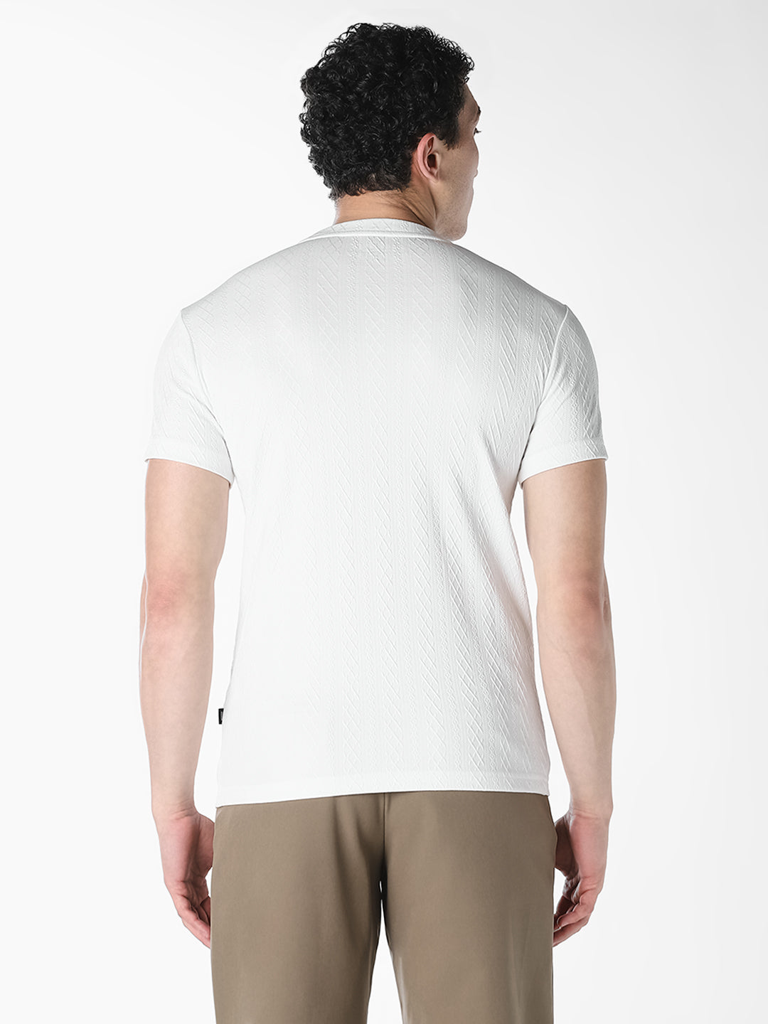 Textured Crew Neck T-shirt