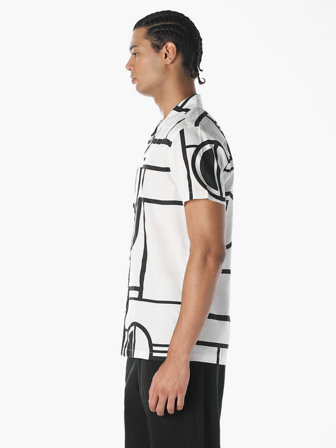 White Printed Comfort Fit Shirt