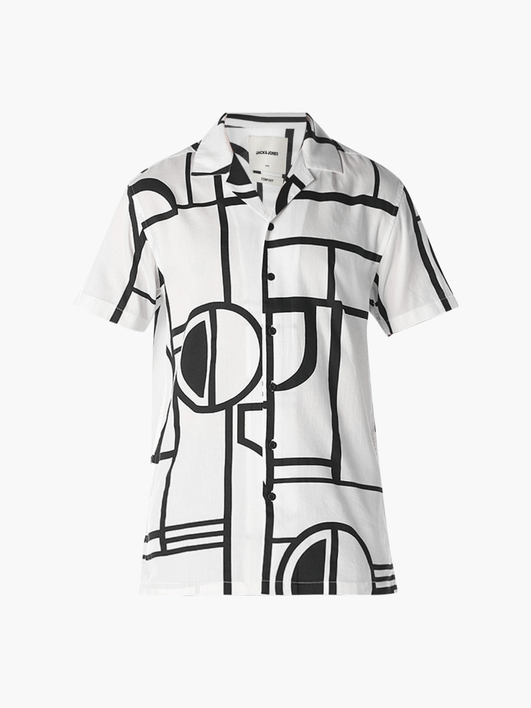 White Printed Comfort Fit Shirt