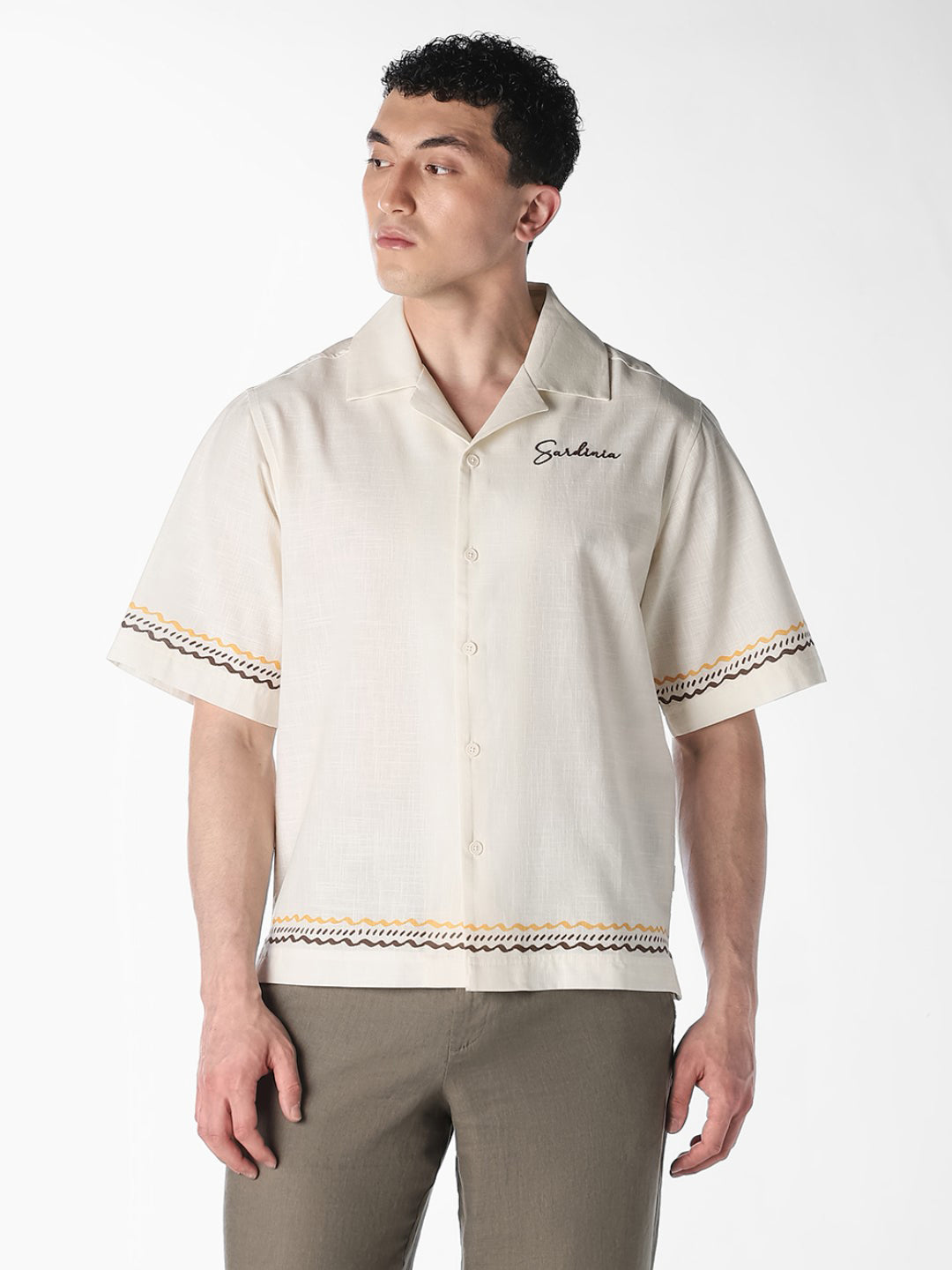 White Embroidered Oversized Shirt