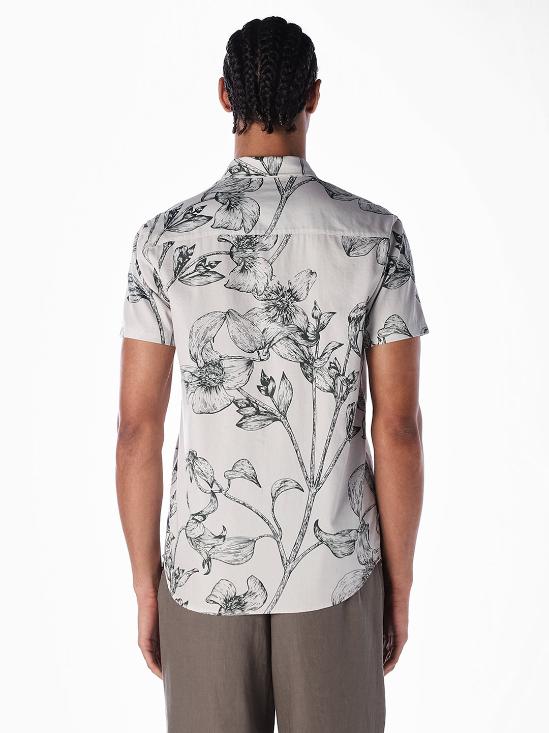 Floral Sketch Print Shirt - Off-White
