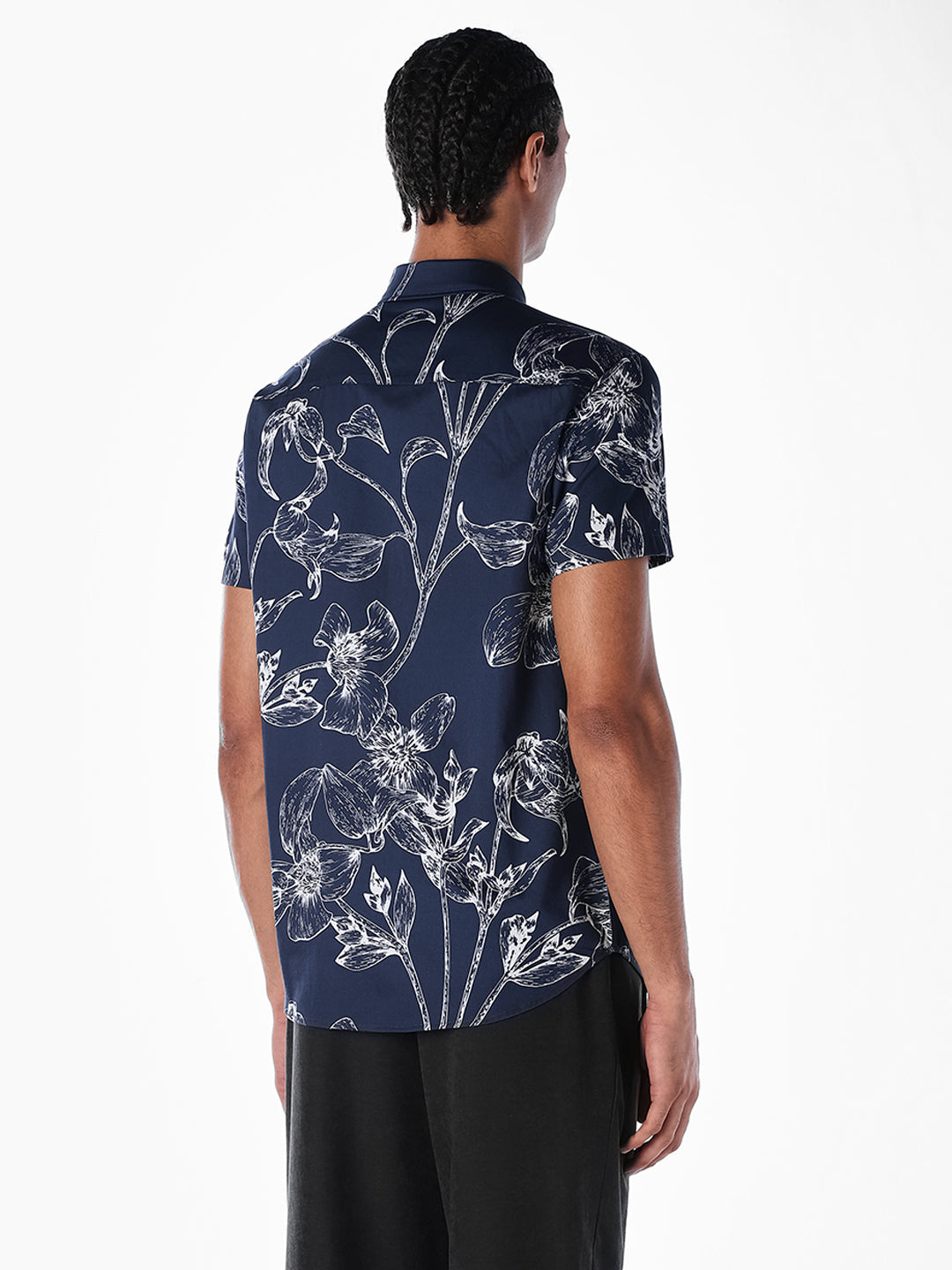Floral Sketch Print Shirt - Blue