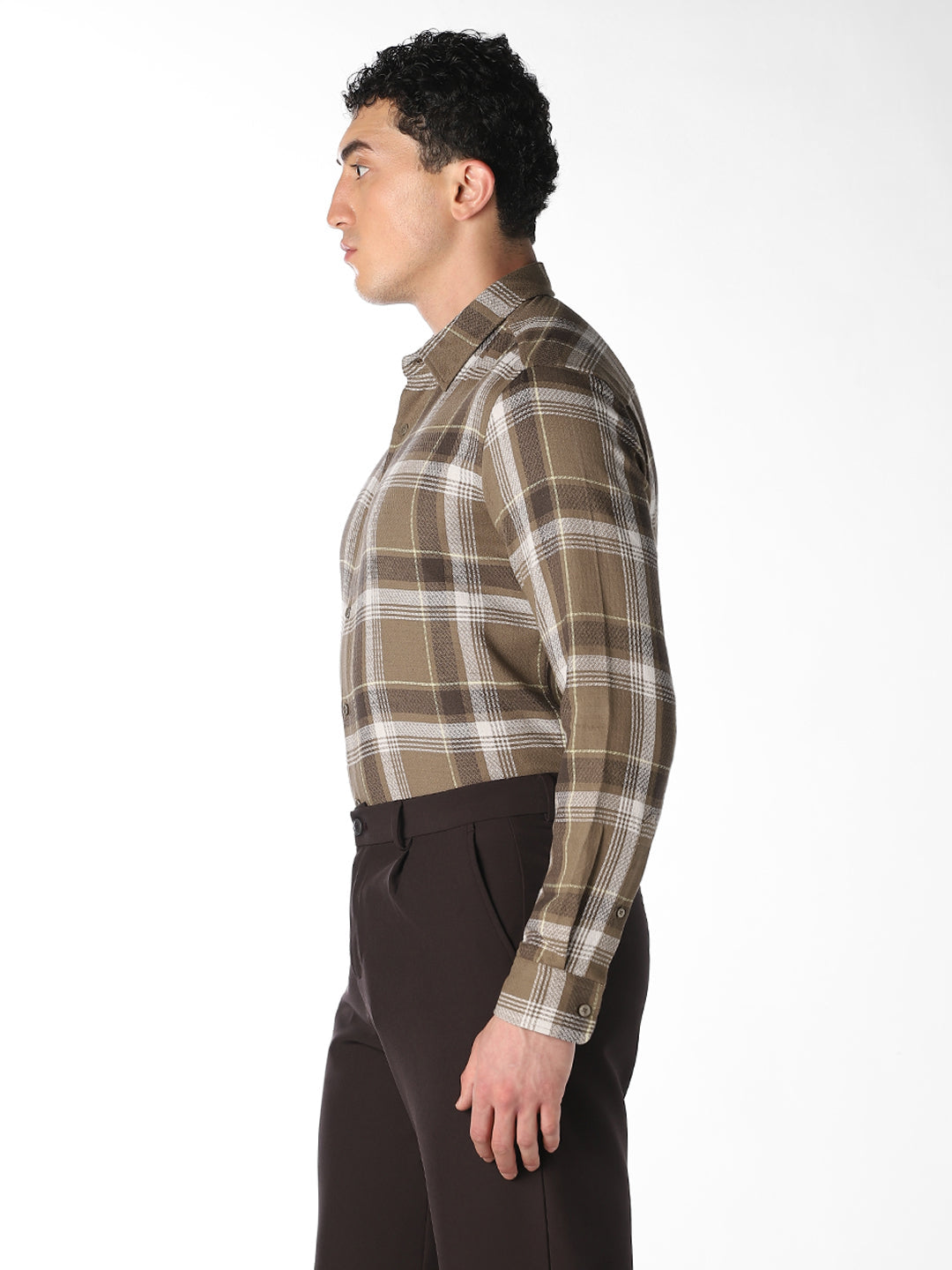 Green Check Cotton Shirt