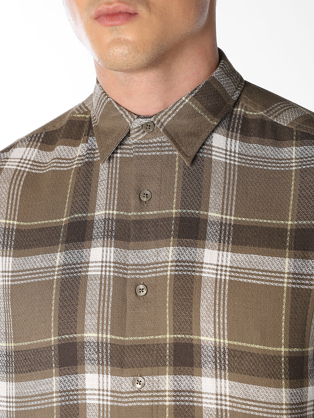 Green Check Cotton Shirt