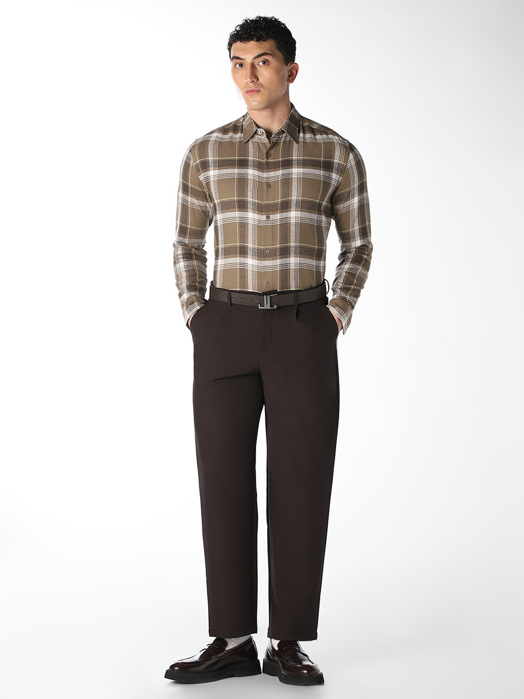 Green Check Cotton Shirt