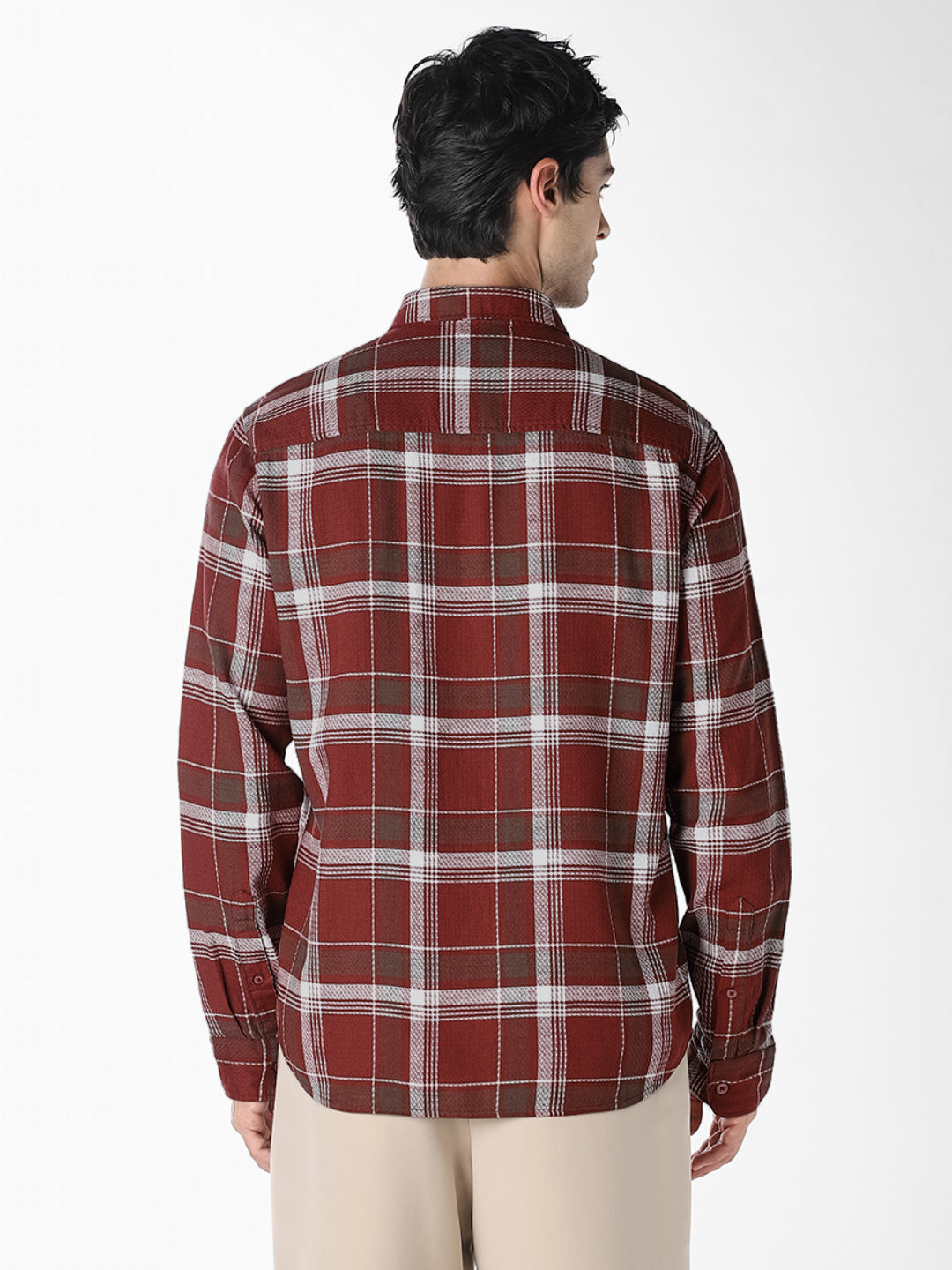 Brown Check Cotton Shirt