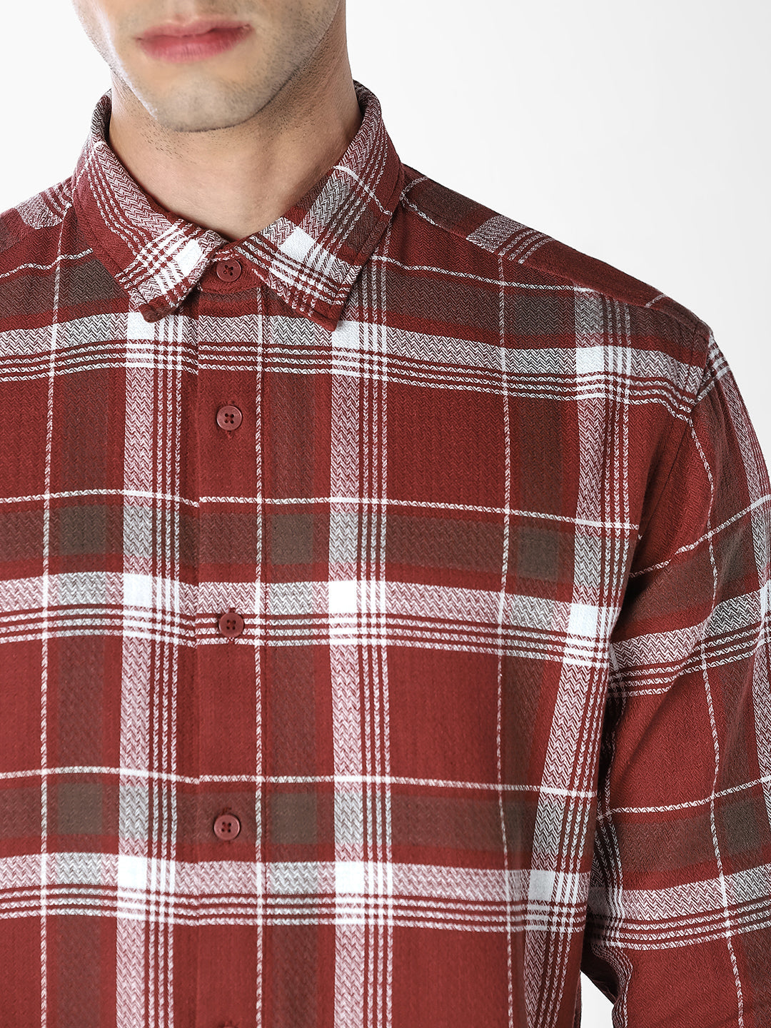 Brown Check Cotton Shirt