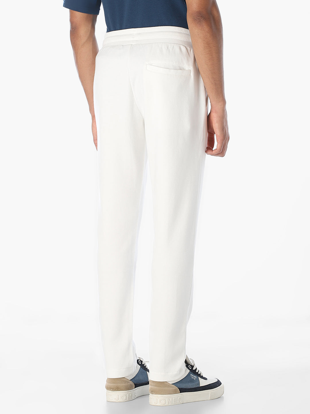White Drawstring Regular Fit Sweatpants