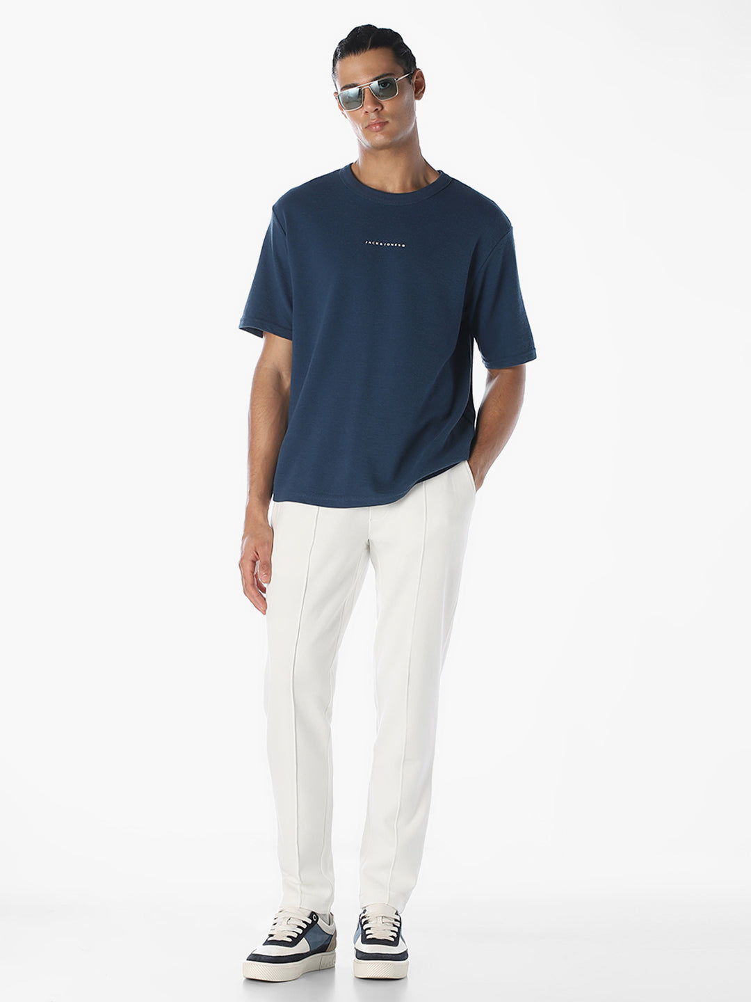 White Drawstring Regular Fit Sweatpants