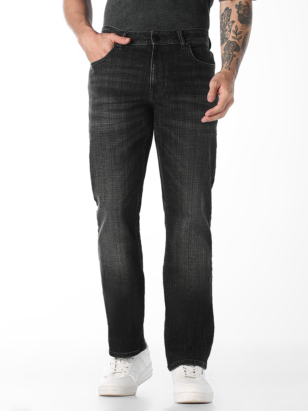 Black Washed Clark Regular Fit Jeans - 33/32