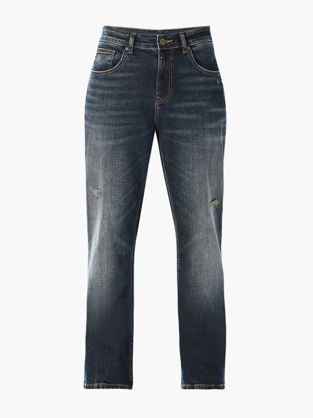 Mildly Distressed Cliff Bootcut Jeans